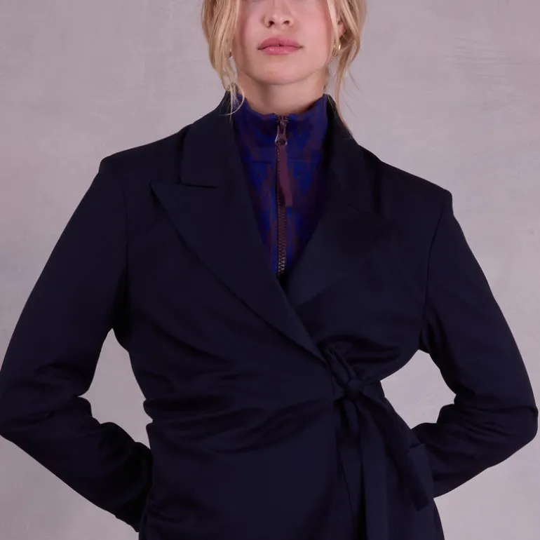 Sparta grafische vest in royal blue en fig
