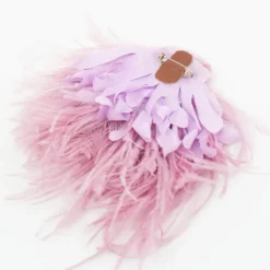 Zaza broche met veren in lila