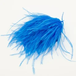 Zaza broche met veren in Santorini blue