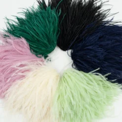 Zaza broche met veren in ecru