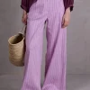 Zoella broek in bright lilac stripes