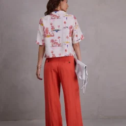 Zoella broek in flame Tencel