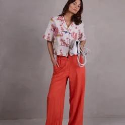 Zoella broek in flame Tencel