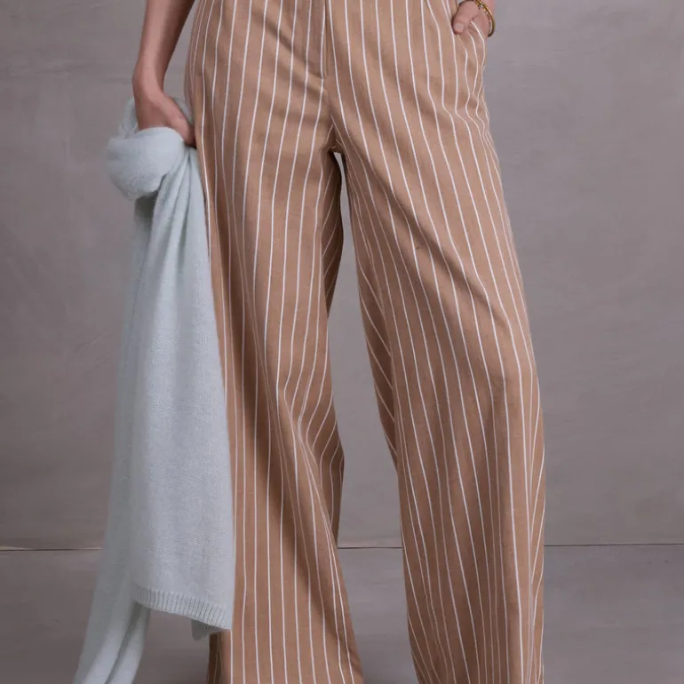 Zoella broek in mokka stripes