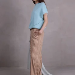 Zoella broek in mokka stripes