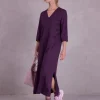 Zouzou jurk in aubergine